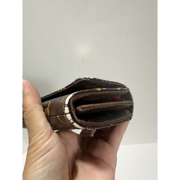 Dooney‎ & Bourke Women's 1975 Db Signature Grace Brown Green Wallet VTG RARE - Picture 6 of 11